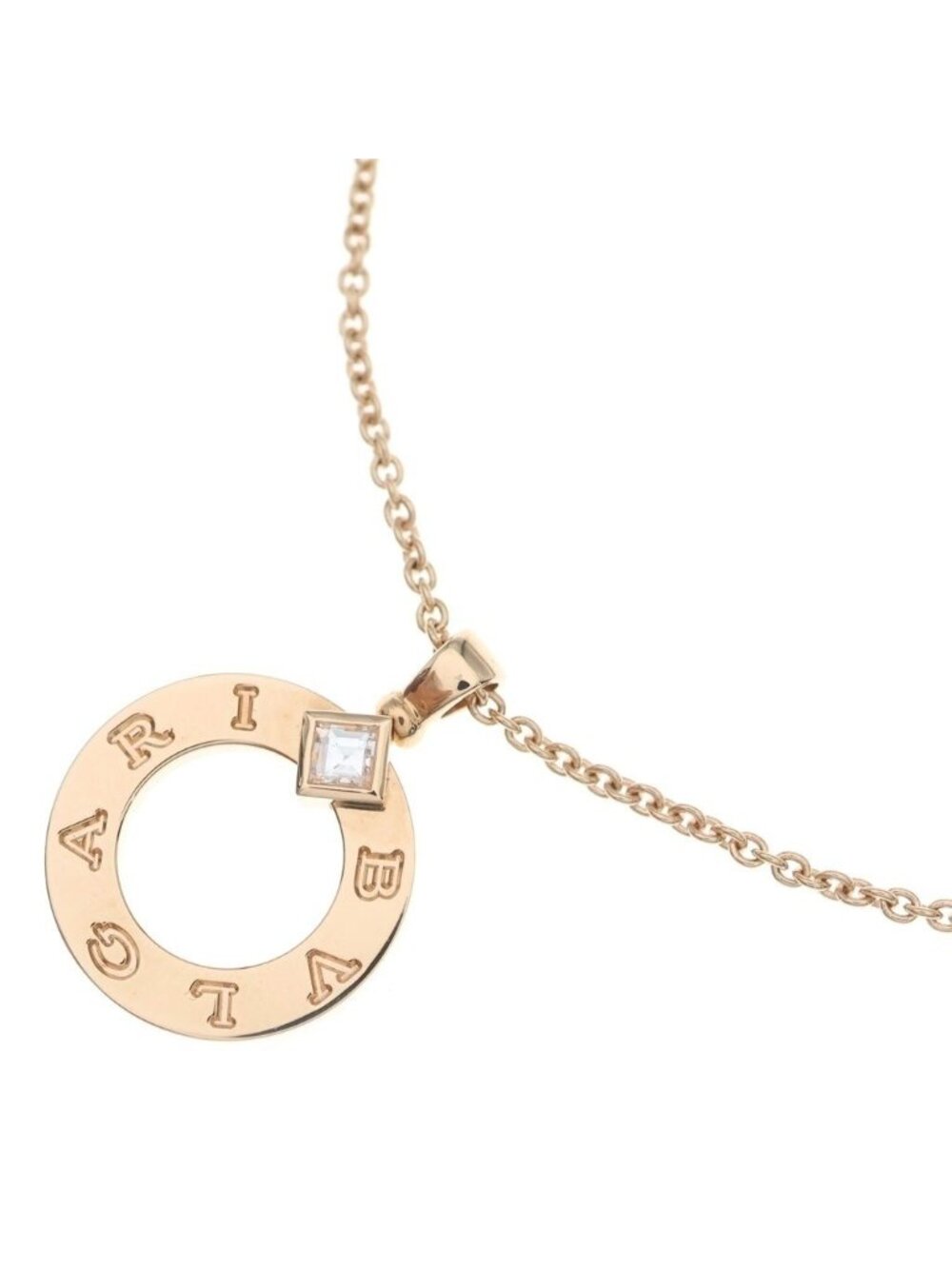 Bvlgari Diamond Necklace Pink Gold